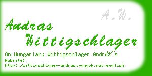 andras wittigschlager business card